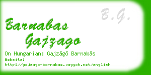 barnabas gajzago business card