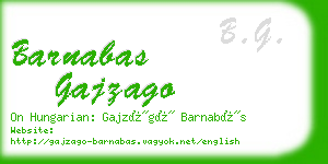 barnabas gajzago business card